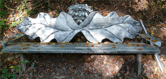 The Green Man ornamental seating in the Valley Gardens