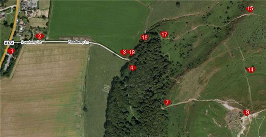 Roseberry Topping  - map of walk.