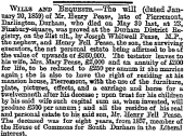 The will of Henry Pease.